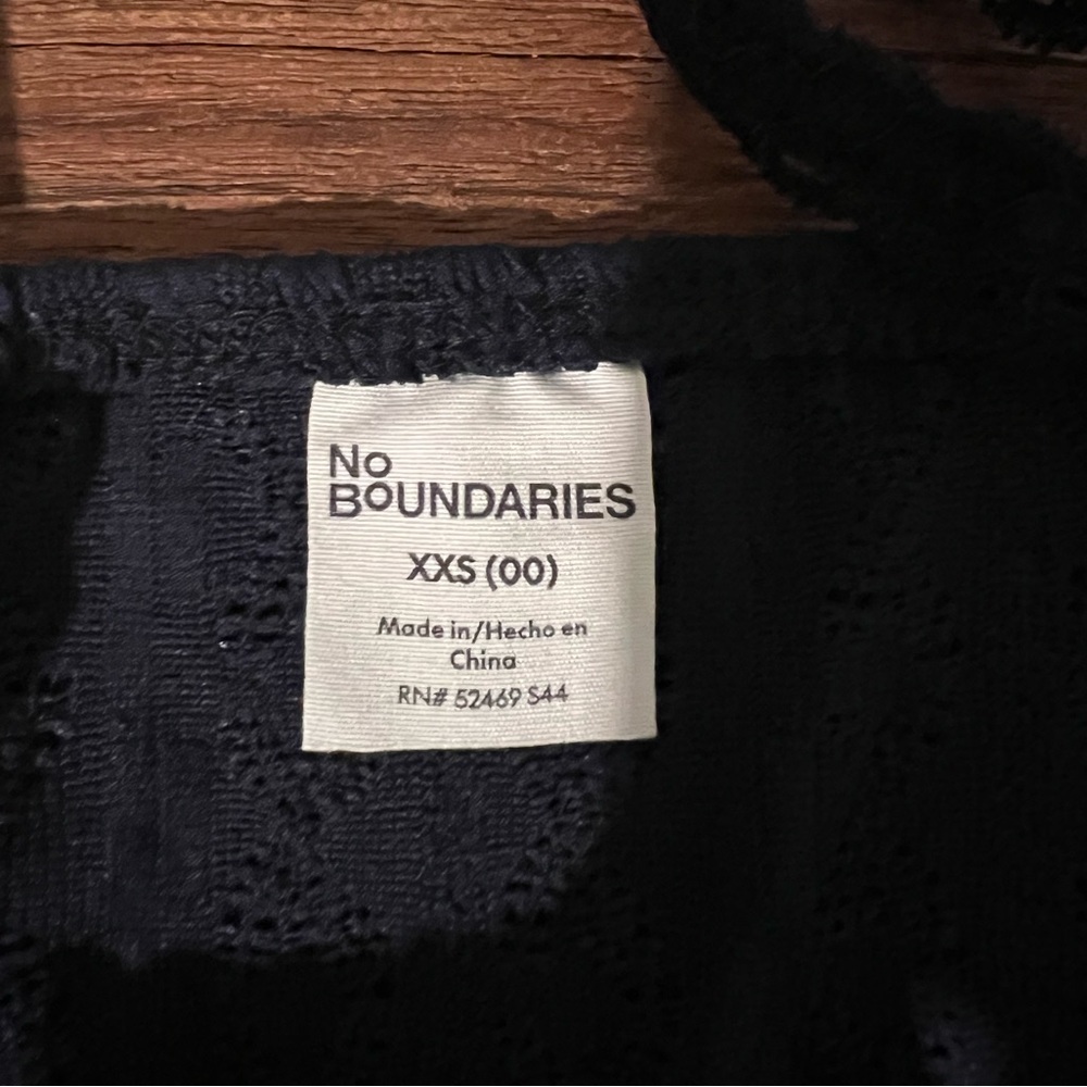 No Boundaries Dark Blue Lace Tank Top - Picture 2 of 3